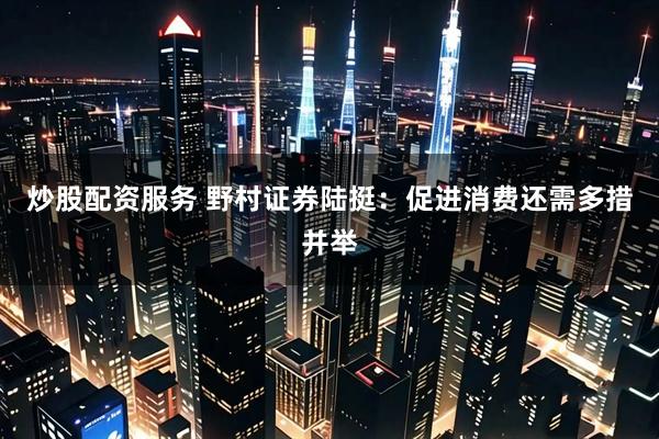 炒股配资服务 野村证券陆挺：促进消费还需多措并举